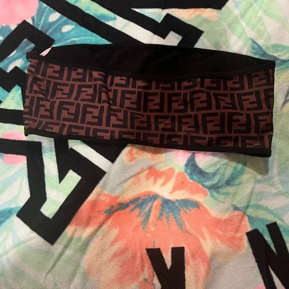 Fendi Black and Brown Logo Swimwear - Picture 3 of 5